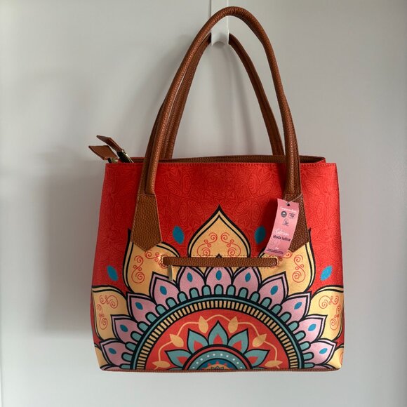 Silk and faux leather Purse - Picture 2 of 4